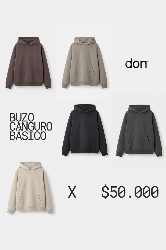 Buzo Canguro Básico Over